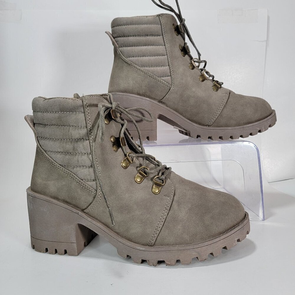 Dirty Laundry Womens 9 Chunky Heel Lug‎ Sole Combat Moto Boot Casual Gorpcore